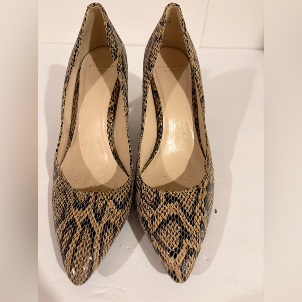 Cole Haan snakeskin kitten heels